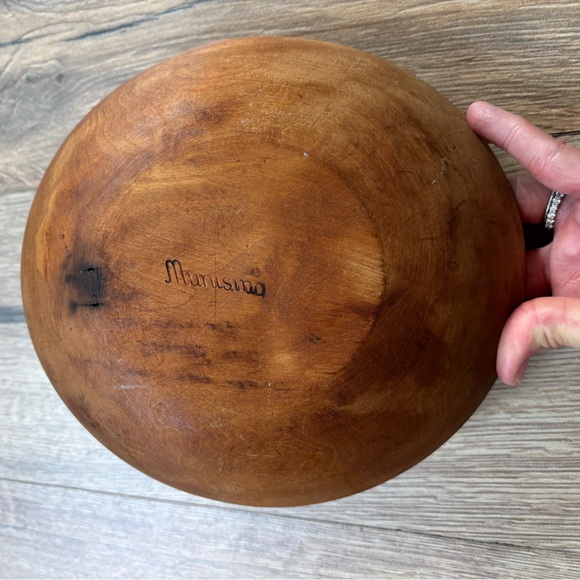 Vintage Hand Painted Wooden Rustic Bowl Italian Village Scene Signed Folk Art - Picture 4 of 8